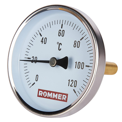 Rommer Dn 80 мм, гильза 75 мм 1/2", 0 - 120°С термометр с погружной гильзой, фото 2