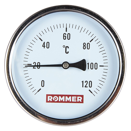 Rommer Dn 100 мм, гильза 75 мм 1/2", 0 - 120°С термометр с погружной гильзой, фото 2