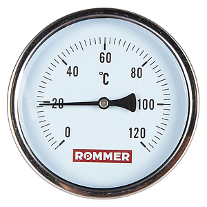 Rommer Dn 100 мм, гильза 75 мм 1/2", 0 - 120°С термометр с погружной гильзой