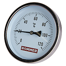 Rommer Dn 100 мм, гильза 75 мм 1/2", 0 - 120°С термометр с погружной гильзой, фото 2