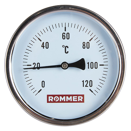 Rommer Dn 100 мм, гильза 100 мм 1/2", 0 - 120°С термометр с погружной гильзой, фото 2