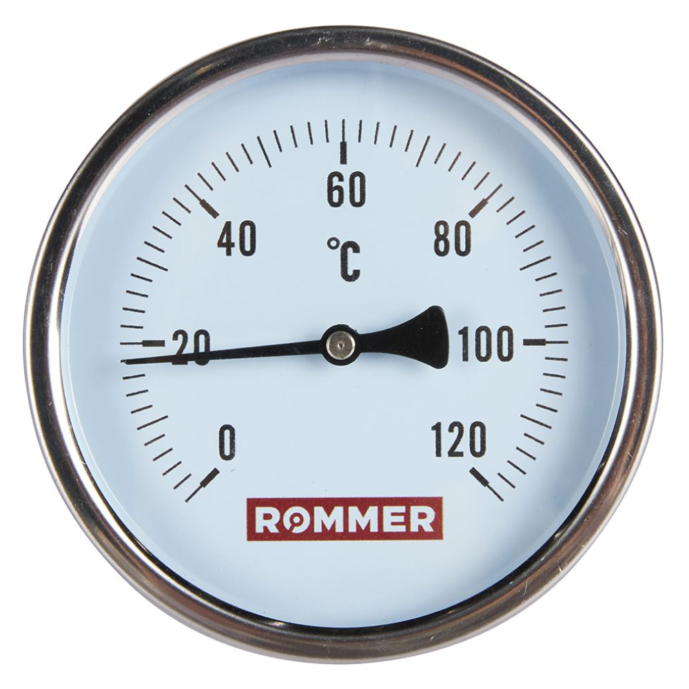 Rommer Dn 100 мм, гильза 100 мм 1/2", 0 - 120°С термометр с погружной гильзой - фото 1 - id-p222995781