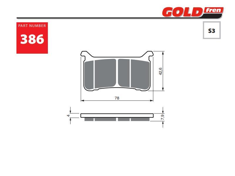 Колодки тормозные Goldfren 386S3