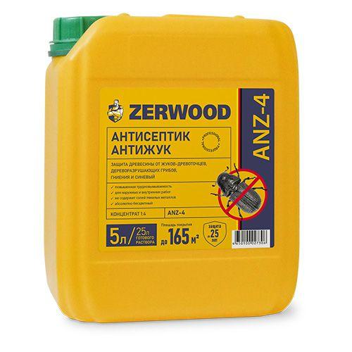 Антисептик Антижук Zerwood ANZ-4 (5л) концентрат 1:4 для древесины - фото 1 - id-p222999359