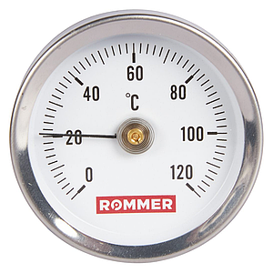 Rommer Dn 63 мм, 0 - 120°С термометр накладной с пружиной
