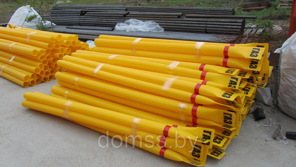 СОГ-2.5 Столбик опознавательный для подземных газопроводов (желтый с красной полосой) толщина стенки 3 мм - фото 6 - id-p222999529