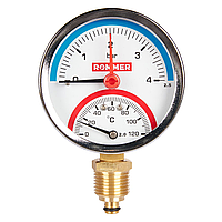 Rommer Dn 80 мм, 1/2", 0 - 120°С, 0-4 бар термоманометр радиальный