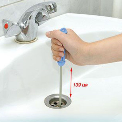 Щетка-трос для прочистки труб Drain cleaner brush, 1.5 м - фото 2 - id-p222999743