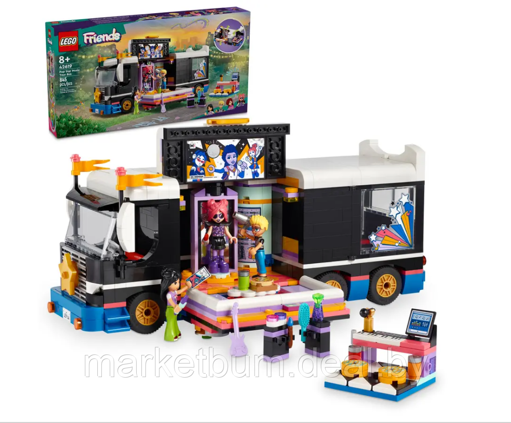 Конструктор LEGO Friends 42619, Концертный автобус поп-звезд - фото 1 - id-p222999807
