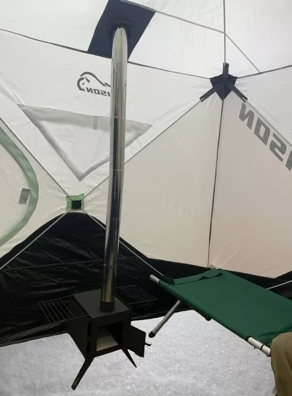 Палатка зимняя Куб Bison Prime (240х240х210), бело/зеленая , арт. 447855/DM-19-A - фото 3 - id-p222999851