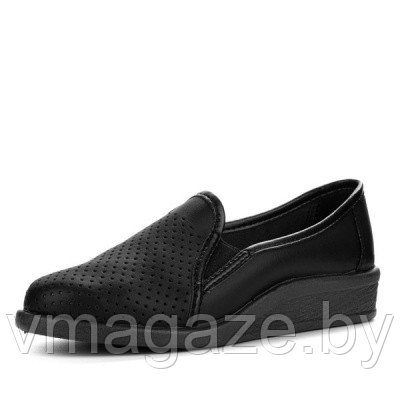 Туфли женские с перфорацией,натуральная кожа (цвет черный) - фото 1 - id-p223000416