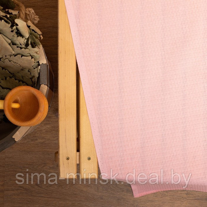 Простыня вафельная для бани Экономь и Я 150х180 см, цвет пыльно-розовый - фото 2 - id-p223001240