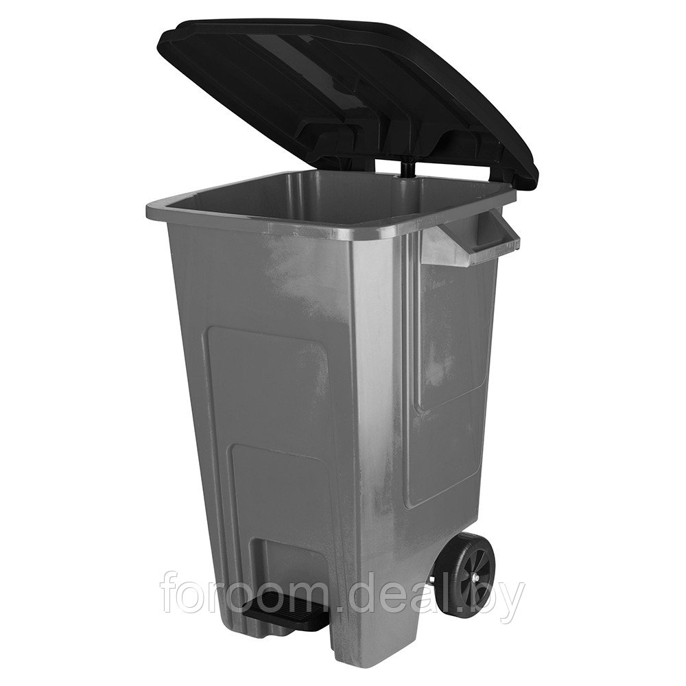 Бак для мусора 130л с крышкой, на колесах, дым Spin&Clean Freestyle SC700321026 - фото 2 - id-p223001793