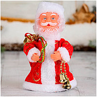 Фигура декоративная "Дед Мороз в красной шубке" (h)17,5см, двигающаяся Зимнее Волшебство 827789