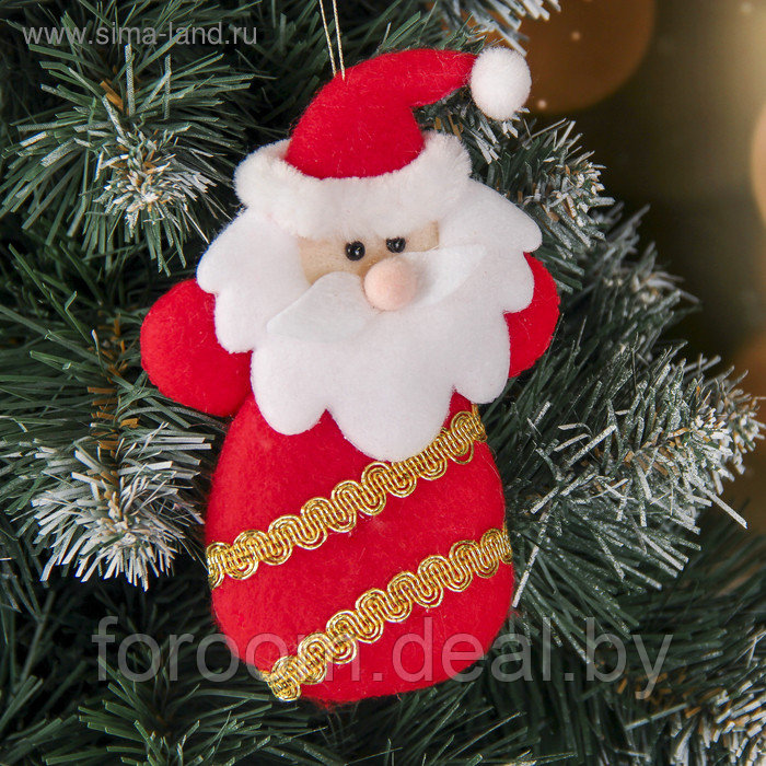 Подвеска мягкая "Дед Мороз с золотым лентами" 6,5x12,5см Зимнее Волшебство 3544142 - фото 2 - id-p223001835