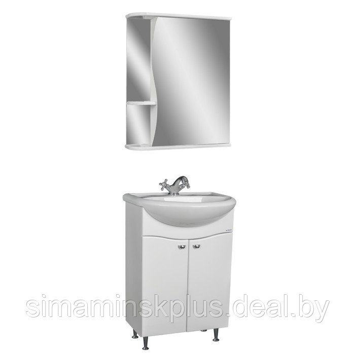 Комплект мебели для ванной "Уют 50 Волна" правый АЙСБЕРГ - фото 1 - id-p223002385