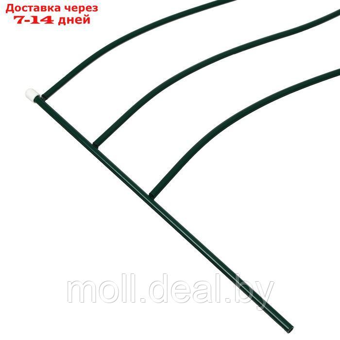 Ограждение декоративное, 45 × 335 см, 5 секций, металл, зелёное, "Флаг" - фото 8 - id-p222988188
