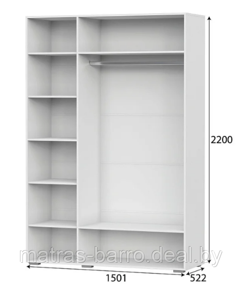 Шкаф трехстворчатый Соло белый/белый глянец/венге, фабрика SV-Мебель - фото 6 - id-p170032923