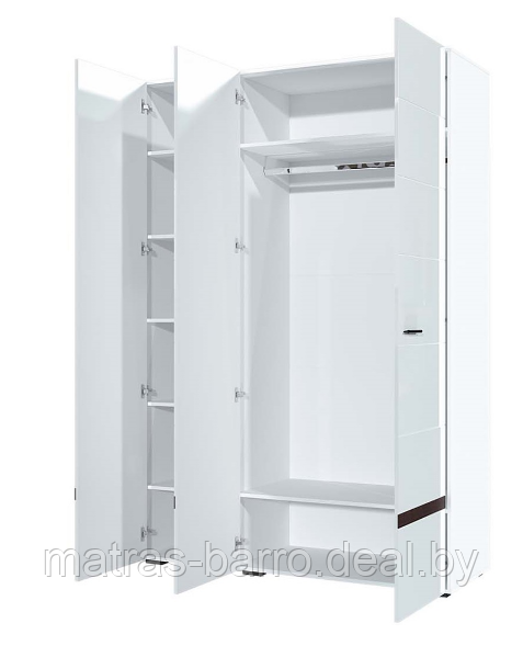 Шкаф трехстворчатый Соло белый/белый глянец/венге, фабрика SV-Мебель - фото 4 - id-p170032923