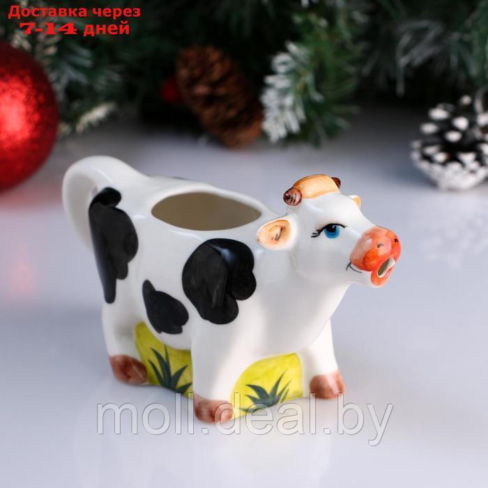 Чайник-молочник фарфоровый "Корова", пегая, объём 0,2 л - фото 1 - id-p222989899