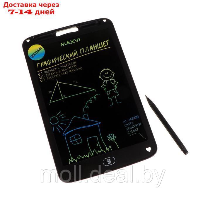Графический планшет для рисования и заметок LCD Maxvi MGT-02С, 10.5 , цветной дисплей,черный - фото 1 - id-p222988294