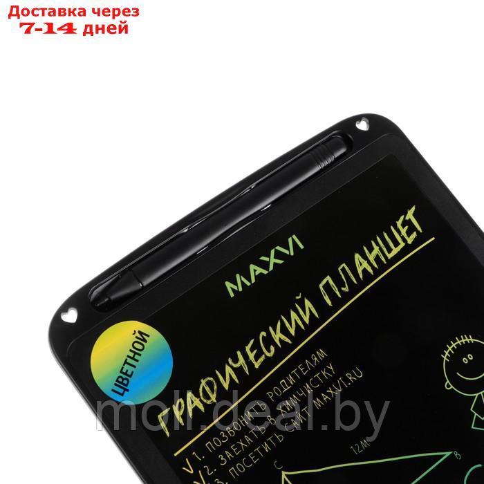 Графический планшет для рисования и заметок LCD Maxvi MGT-02С, 10.5 , цветной дисплей,черный - фото 4 - id-p222988294
