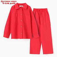 Костюм (рубашка и брюки) детский KAFTAN "Лен", размер 28 (86-92см), красный