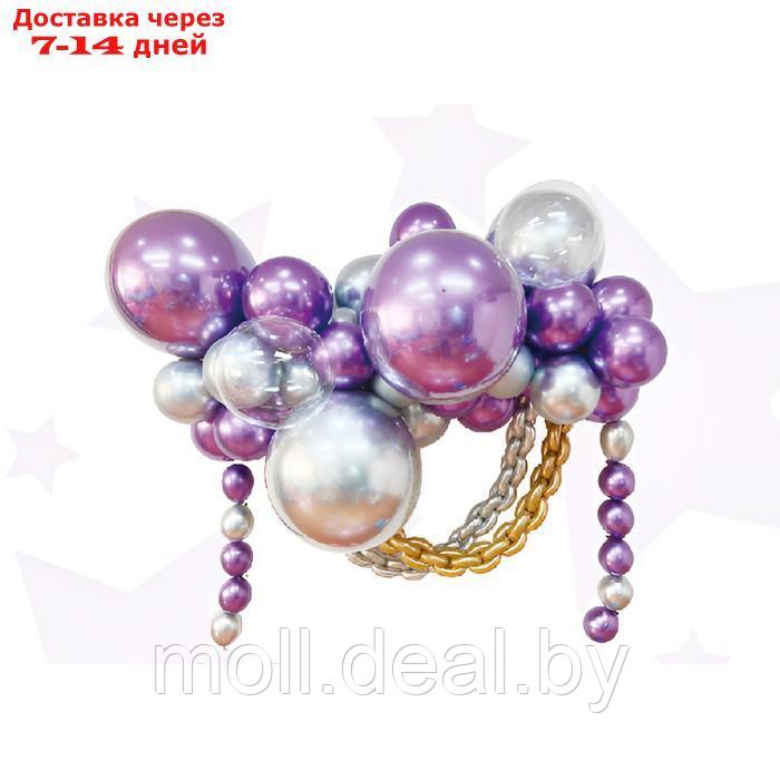 Набор для создания композиций из воздушных шаров, набор 52 шт., фиолетовый, серебро - фото 1 - id-p222991479