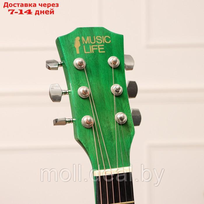 Акустическая гитара Music Life QD-H38Q-hw, зелёная - фото 2 - id-p222992616