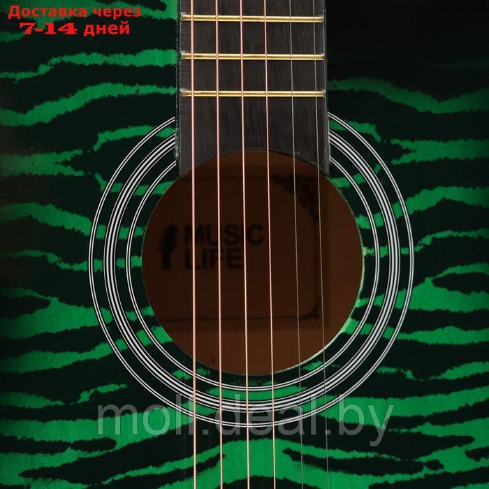 Акустическая гитара Music Life QD-H38Q-hw, зелёная - фото 3 - id-p222992616
