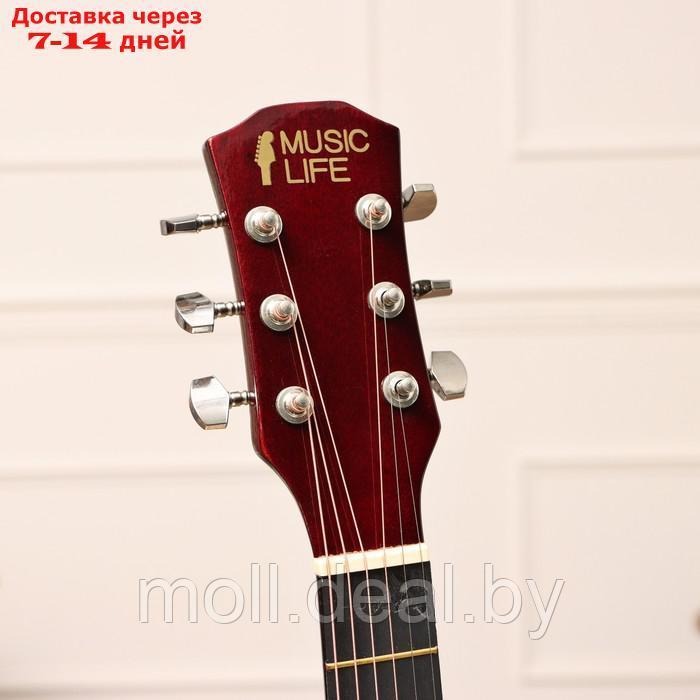 Акустическая гитара Music Life QD-H40Q-hw, красный - фото 2 - id-p222992617
