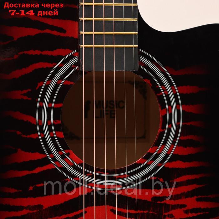 Акустическая гитара Music Life QD-H40Q-hw, красный - фото 3 - id-p222992617