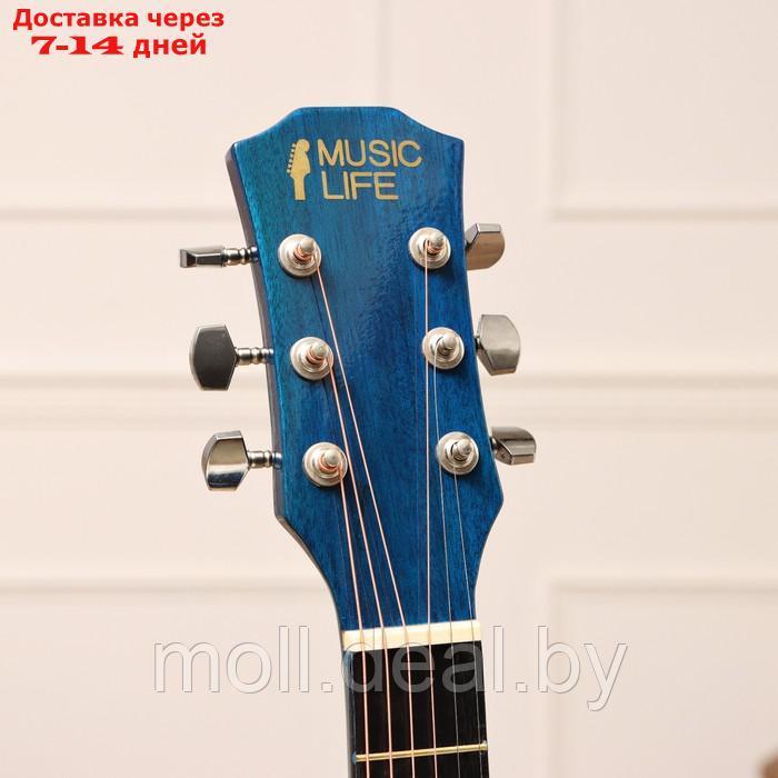 Акустическая гитара Music Life QD-H38Q-hw, синяя - фото 2 - id-p222992621
