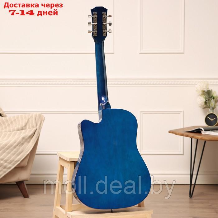 Акустическая гитара Music Life QD-H38Q-hw, синяя - фото 5 - id-p222992621