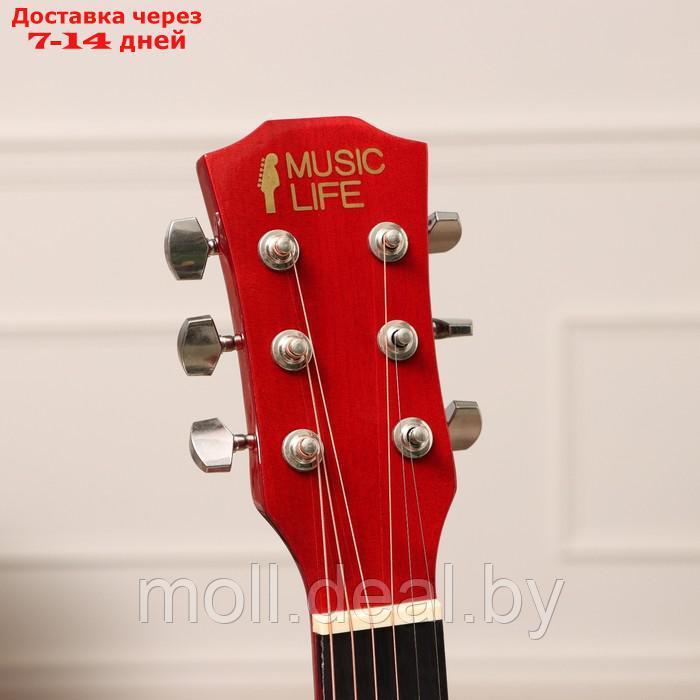 Акустическая гитара Music Life QD-H38Q-hw, красная - фото 2 - id-p222992630