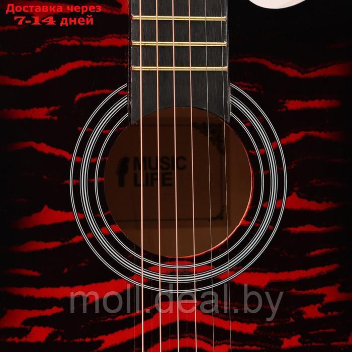 Акустическая гитара Music Life QD-H38Q-hw, красная - фото 3 - id-p222992630