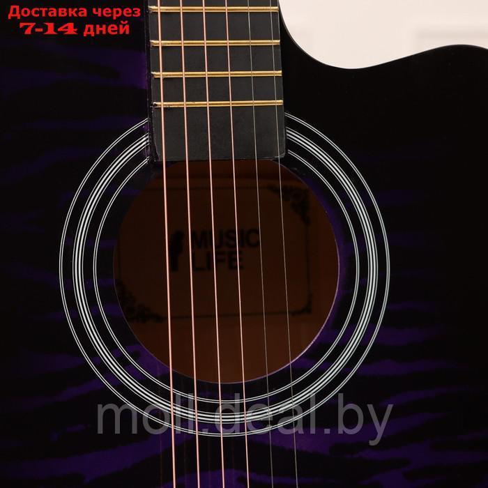 Акустическая гитара Music Life QD-H40Q-hw, фиолет - фото 3 - id-p222992631