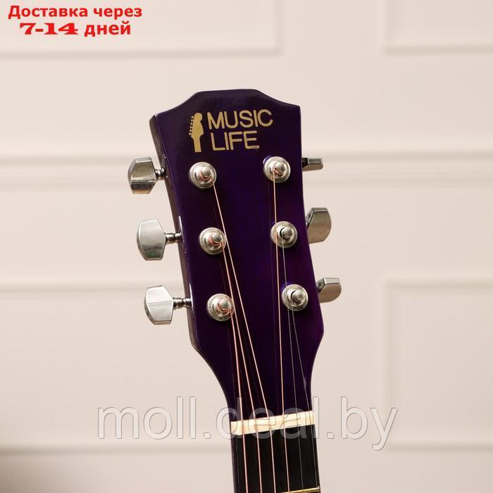 Акустическая гитара Music Life QD-H38Q-hw, фиолетовая - фото 2 - id-p222992634