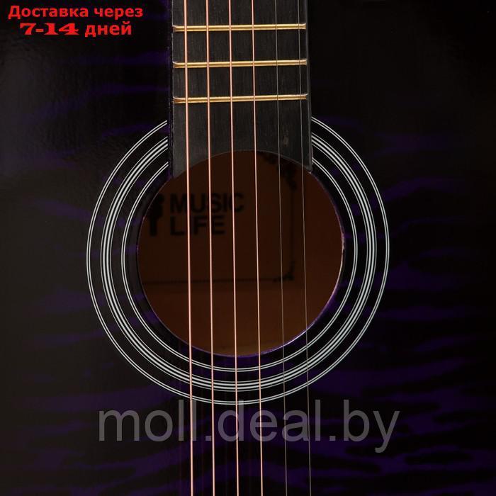 Акустическая гитара Music Life QD-H38Q-hw, фиолетовая - фото 3 - id-p222992634