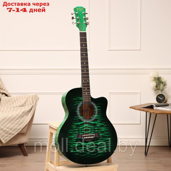 Акустическая гитара Music Life QD-H40Q-hw, зеленый - фото 1 - id-p222992636