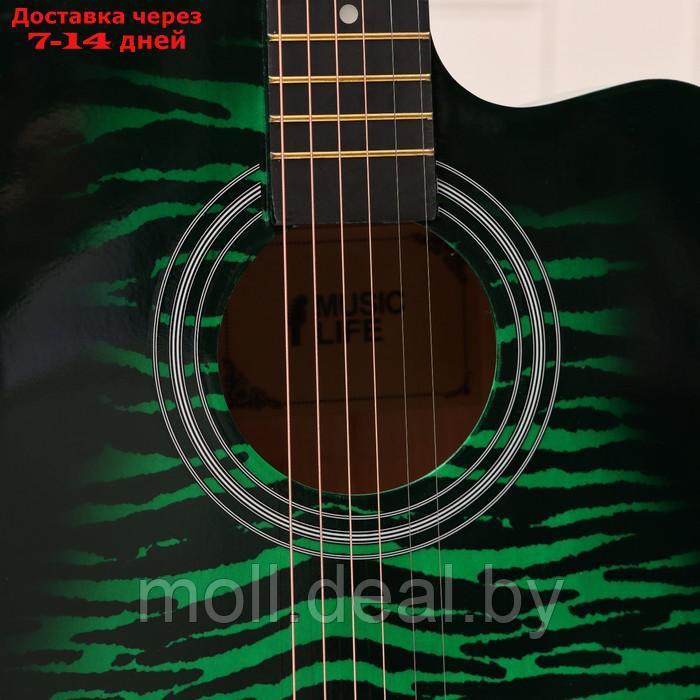 Акустическая гитара Music Life QD-H40Q-hw, зеленый - фото 3 - id-p222992636