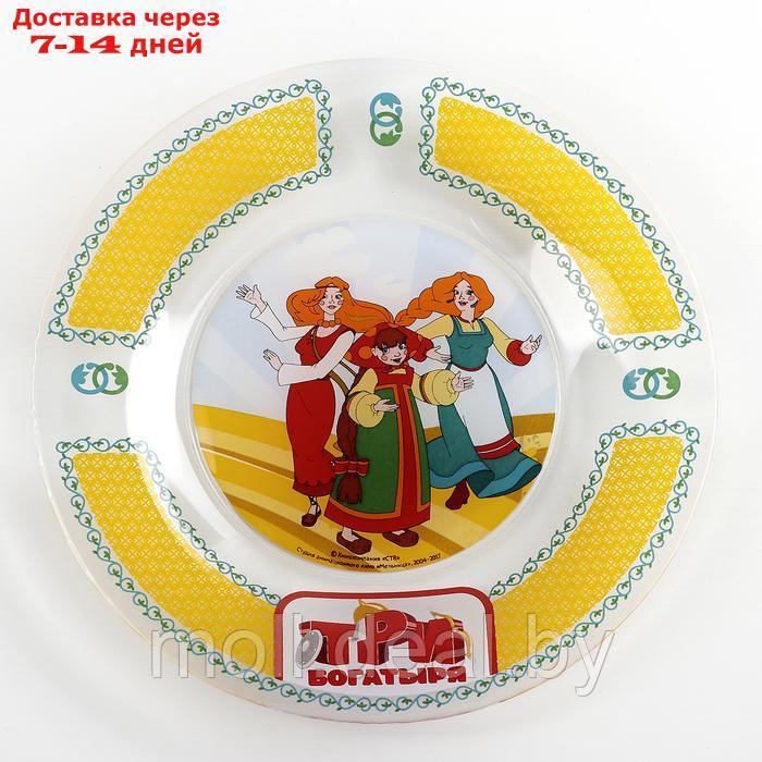 Набор детской посуды из стекла "Три богатыря. Царевны", 3 предмета: кружка, миска, тарелка - фото 3 - id-p222990786