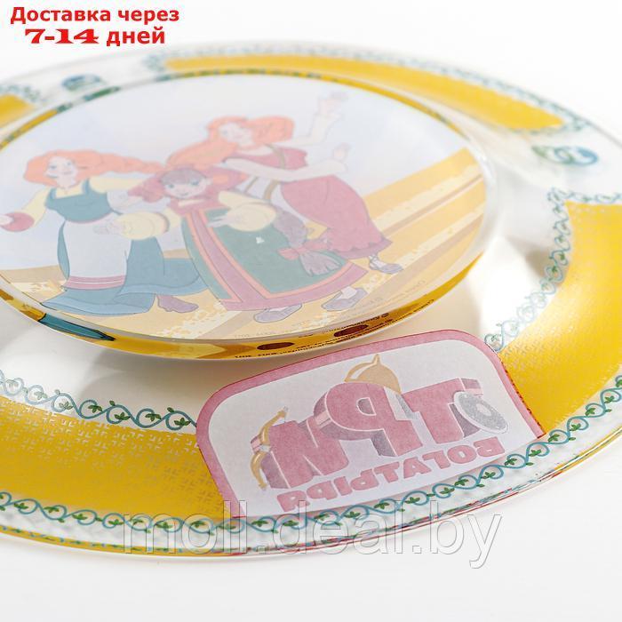 Набор детской посуды из стекла "Три богатыря. Царевны", 3 предмета: кружка, миска, тарелка - фото 4 - id-p222990786