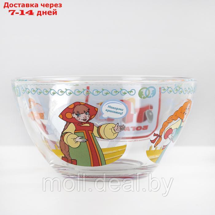 Набор детской посуды из стекла "Три богатыря. Царевны", 3 предмета: кружка, миска, тарелка - фото 7 - id-p222990786