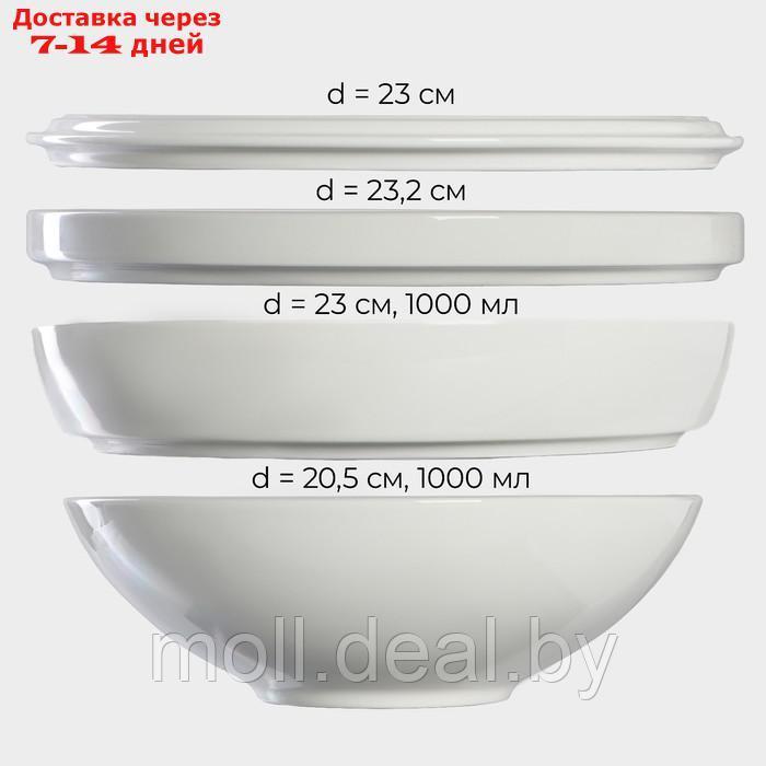 Набор фарфоровой посуды на 2 персоны Magistro La palla, 7 предметов: тарелка d=23 см, 2 тарелки d=23,2 см, 2 - фото 3 - id-p222991687