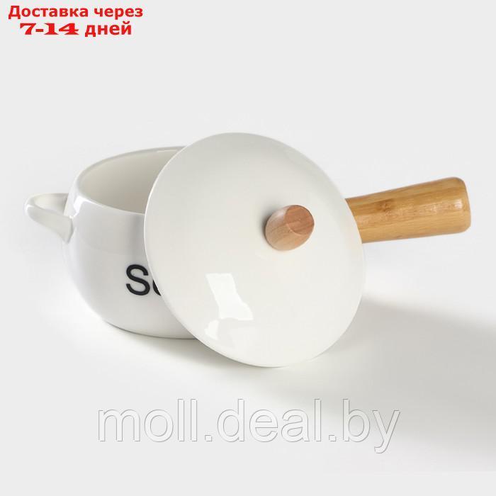 Супница с ручкой на подставке из бамбука BellaTenero, 400мл, 20,5х11,5х6,5 см. - фото 5 - id-p222991696