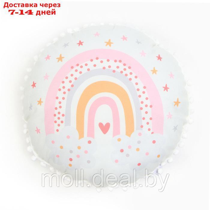 Подушка декоративная круглая Этель Boho rainbow, 45*45 см, 100% п/э, велюр - фото 1 - id-p222990856