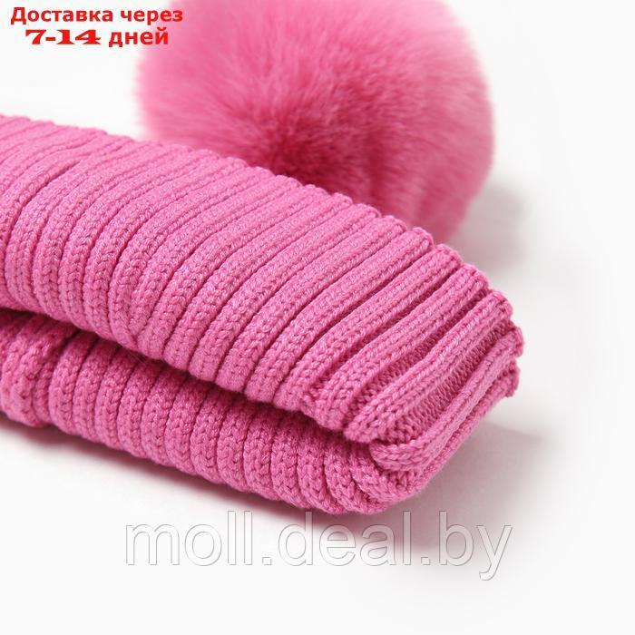 Комплект шапка и перчатки KAFTAN р.52-54 розовый - фото 2 - id-p222992808