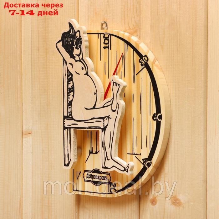 Термометр для бани "В здоровом теле-здоровый дух", деревянный, 19 х 13,5 см, Добропаровъ