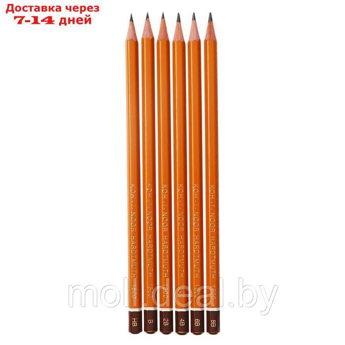 Набор карандашей ч/г разной твердости 6шт K-I-N 1501 HB-8B, карт/уп, европодвес - фото 2 - id-p222992872